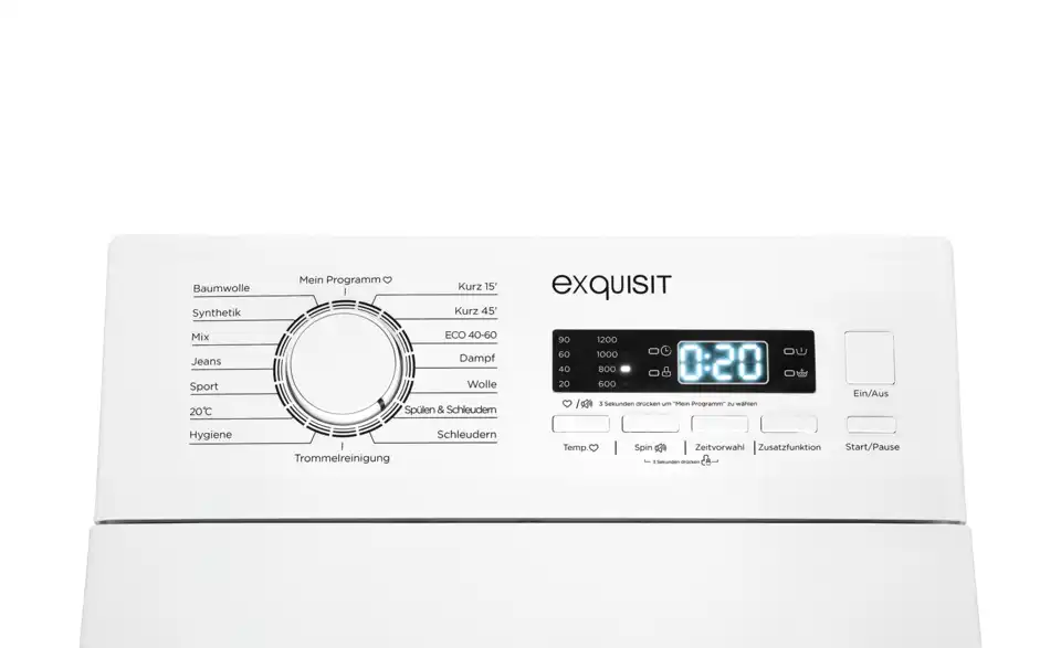 Exquisit Toplader LTO1207-030A weiss, Detailansicht