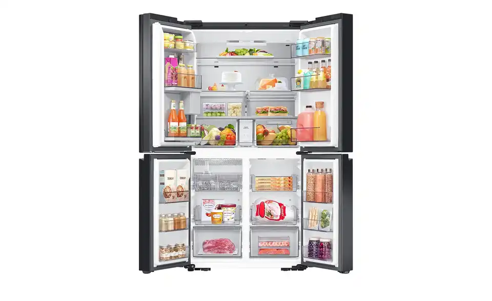 Samsung Cross Door Kühl-Gefrierkombination RF65DG9H0EB1EF, geöffnet