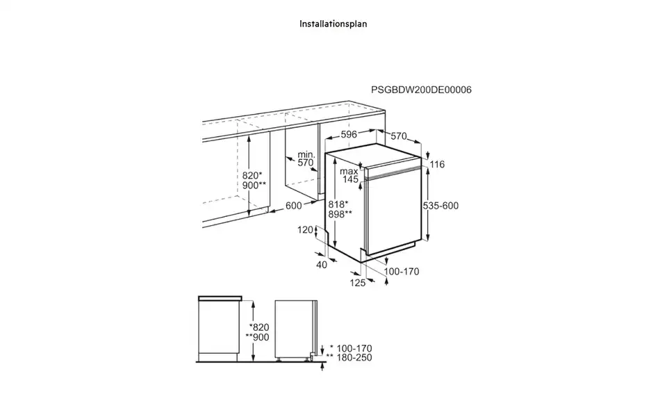 AEG Einbau-Geschirrspüler FEE6491AZM, Infografik