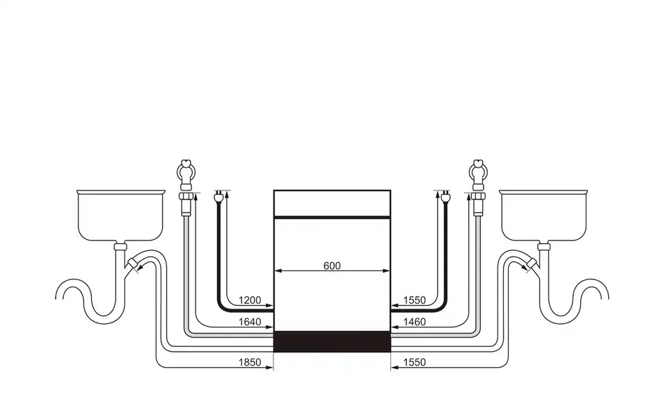 AEG Einbau-Geschirrspüler GT8200B2SCM, Bemaßung