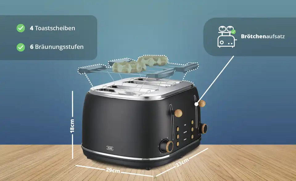 KHG Toaster TO-1500 MSH, Bild mit Text