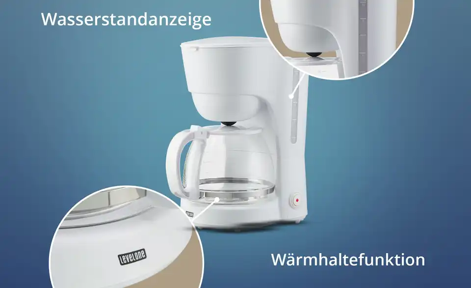 levelone Kaffemaschine KA-132W, Bild mit Text