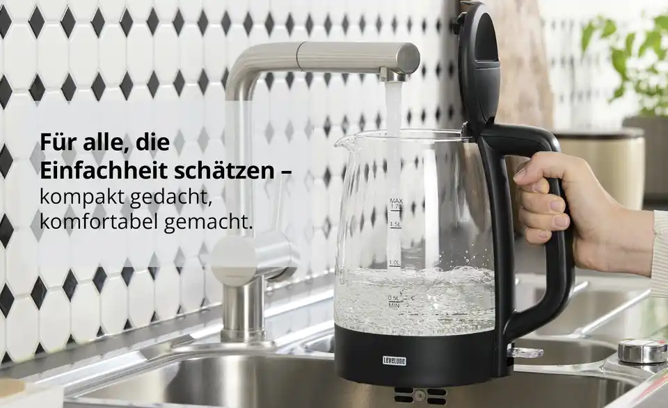 levelone Wasserkocher WK-1719GS, Bild mit Text
