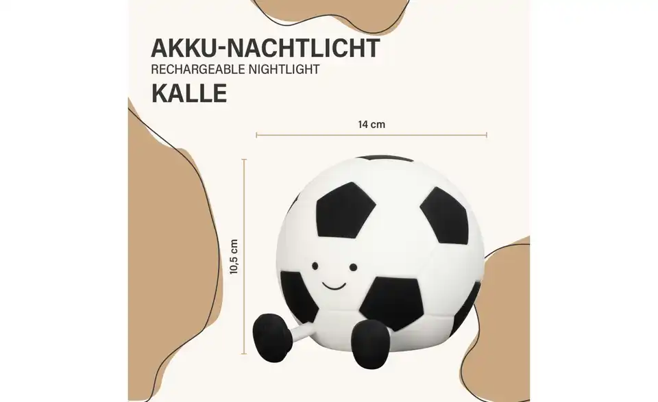 Fischer-Honsel Fußball-Tischleuchte Kalle, Bemaßung