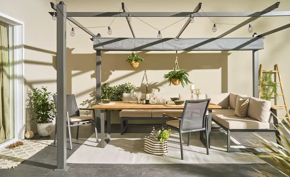 Gartensofa 3-sitzig Long Beach, in Wohnsituation