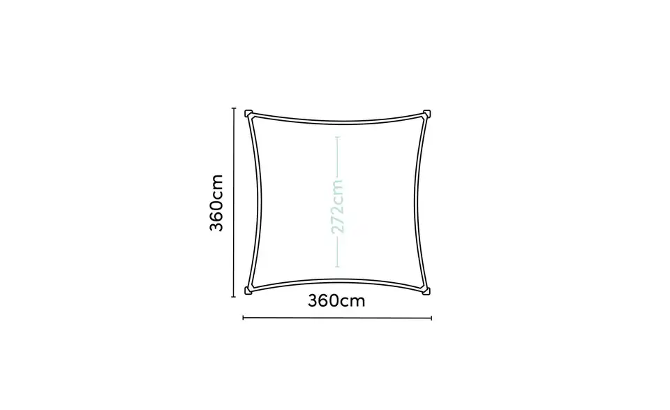 Siena Garden Sonnensegel Quadrat, Bemaßung