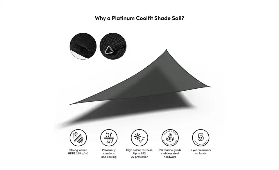 Siena Garden Sonnensegel 3-Eck Coolfit, Bild mit Text