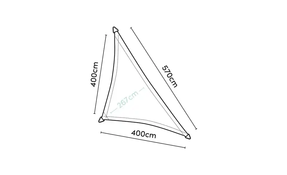 Siena Garden Sonnensegel 3-Eck Coolfit, Bemaßung