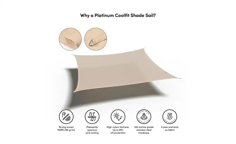 Siena Garden Sonnensegel Quadrat Coolfit, Bild mit Text