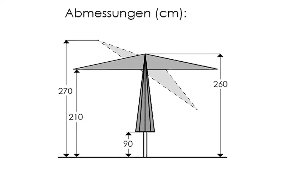 Schneider Schirme Sonnenschirm Harlem, Bemaßung