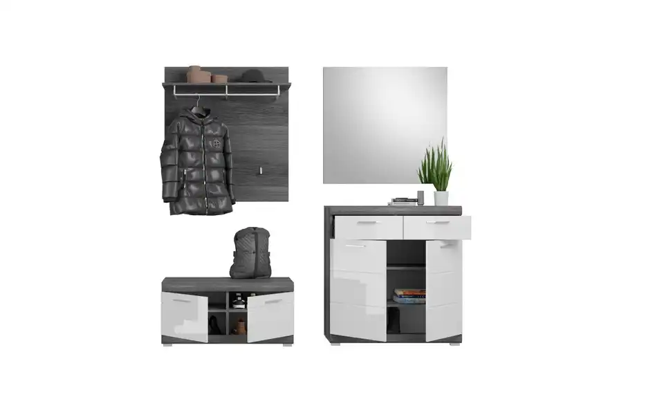 Garderoben-Set, geöffnet