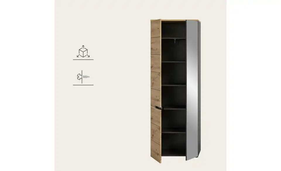 Garderobenschrank, Detailansicht