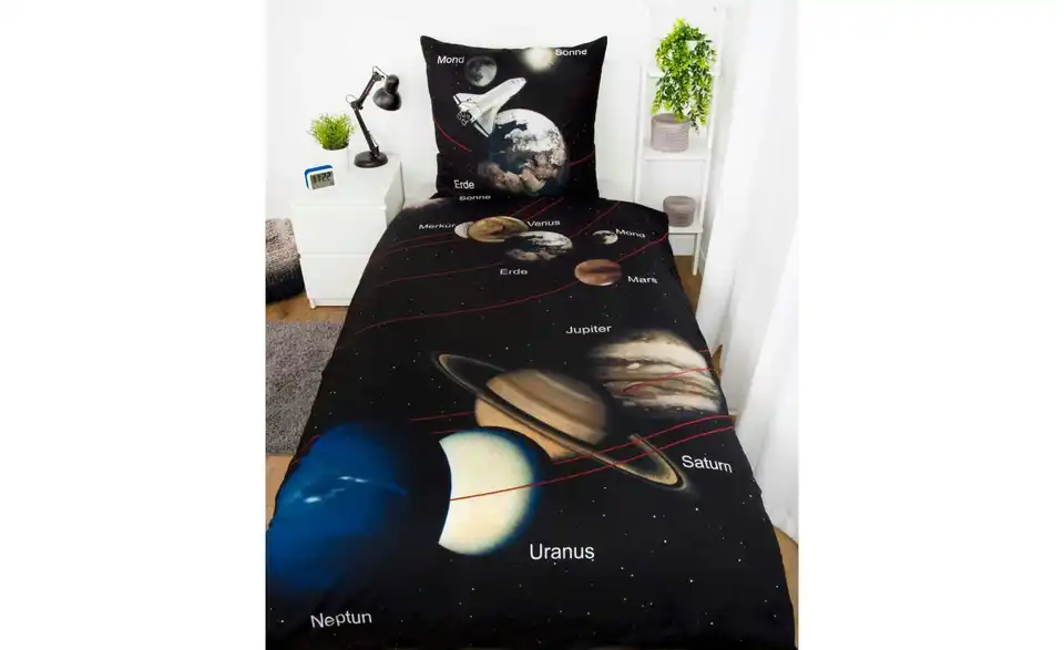 Bettwäsche-Set Weltraum, in Wohnsituation