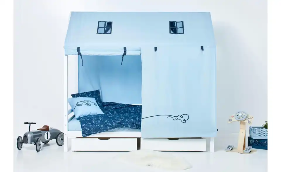 Hoppekids Hausbett-Vorhang 70x160 cm, in Wohnsituation