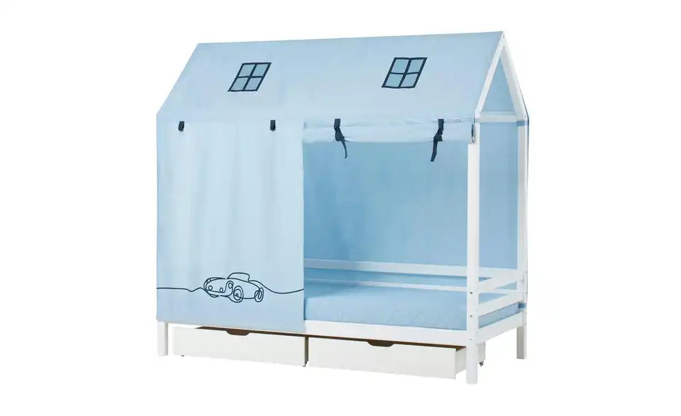 Hoppekids Hausbett-Vorhang 70x160 cm, Funktionsansicht