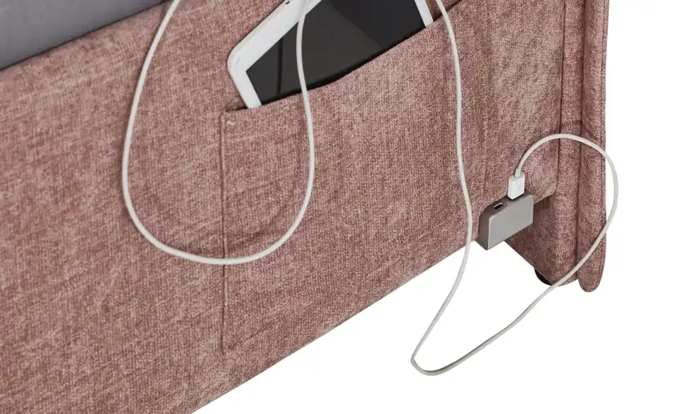 Polsterbett mit trendiger Kederumrahmung, Detailansicht