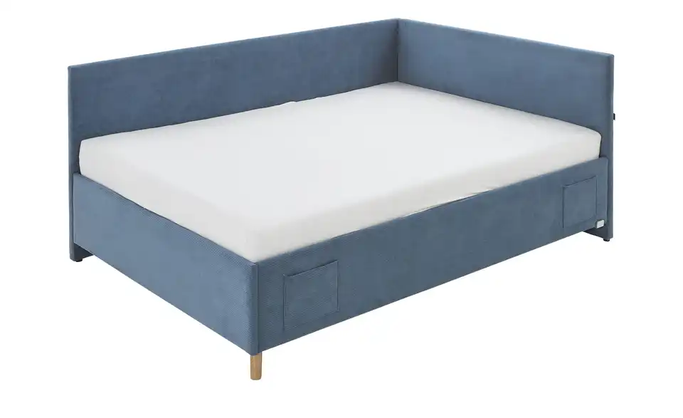 Polsterbett in Cord, Perspektive