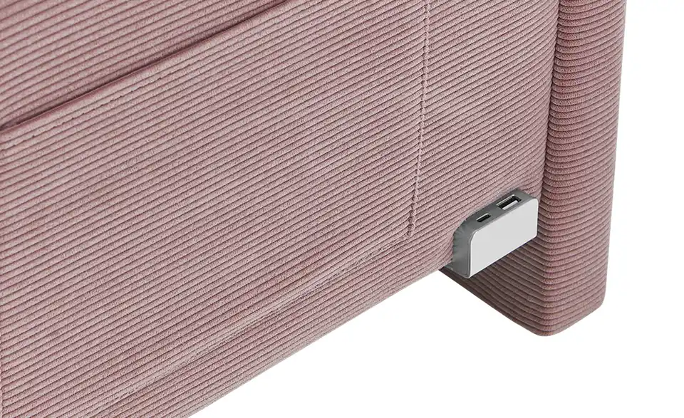 Polsterbett in Cord, Detailansicht