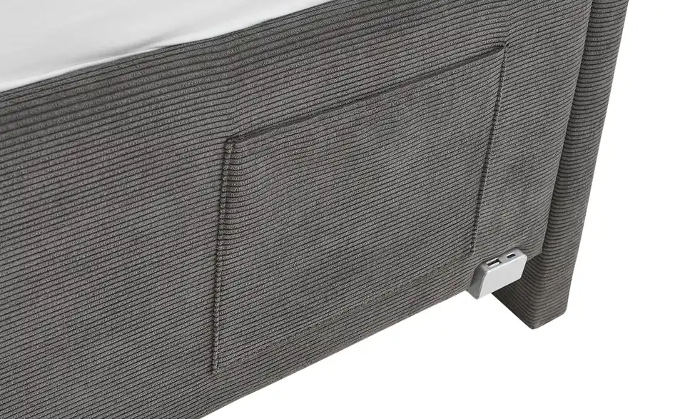 Polsterbett in Cord, Detailansicht