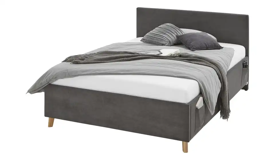 Polsterbett in Cord, Perspektive