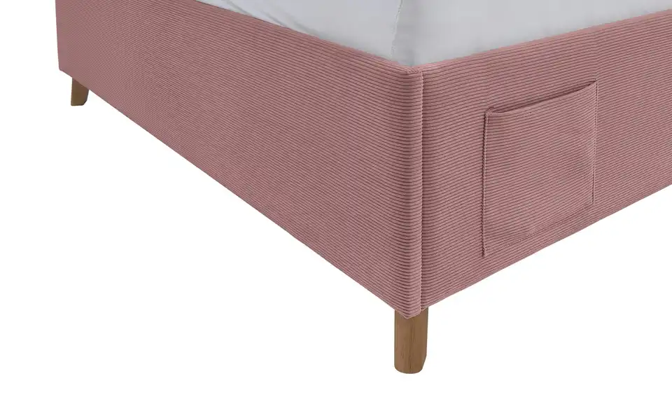 Polsterbett in Cord, Detailansicht