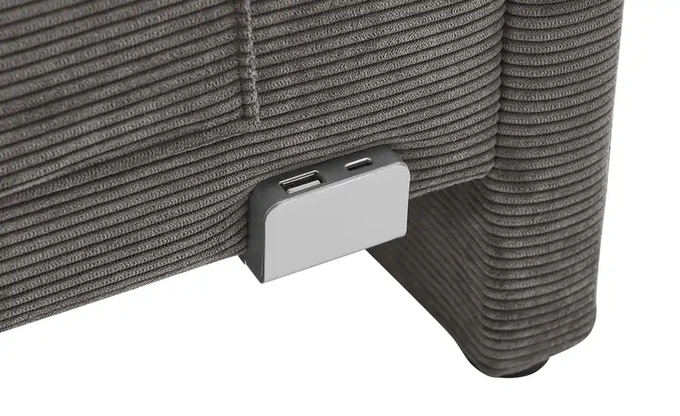 Polsterbett in Cord, Detailansicht