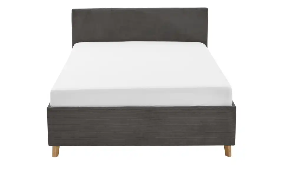 Polsterbett in Cord, Frontansicht