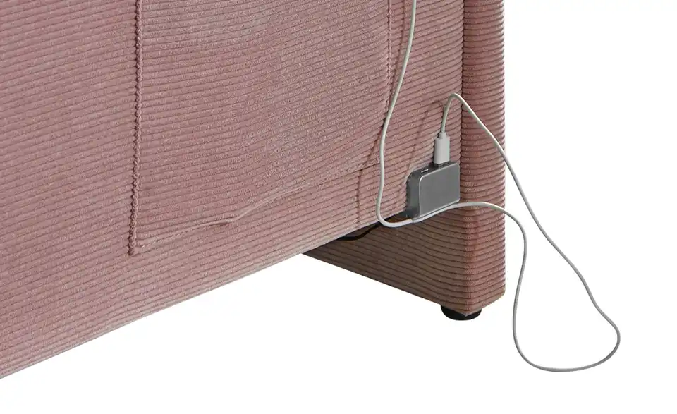 Polsterbett in Cord, Detailansicht