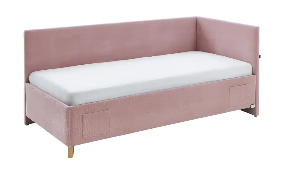 Polsterbett in Cord, Perspektive