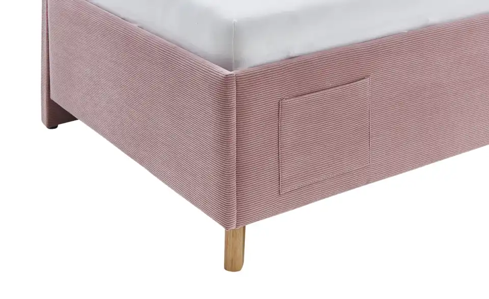 Polsterbett in Cord, Detailansicht