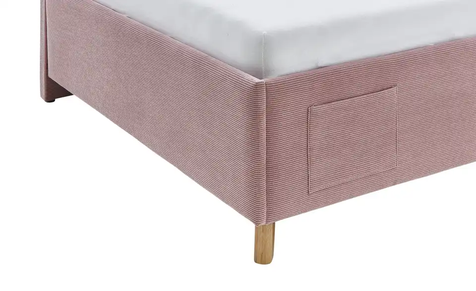 Polsterbett in Cord, Detailansicht