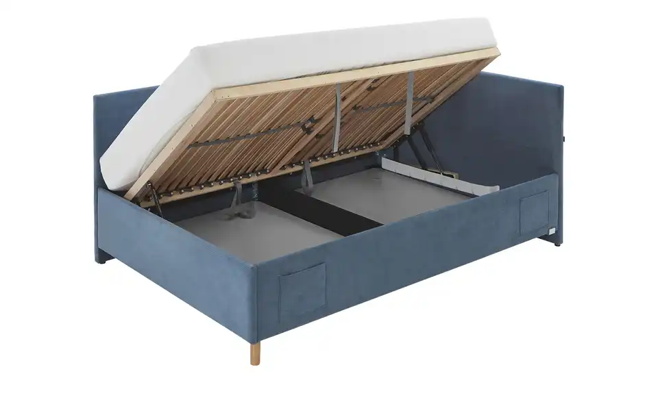 Polsterbett in Cord, Funktionsansicht