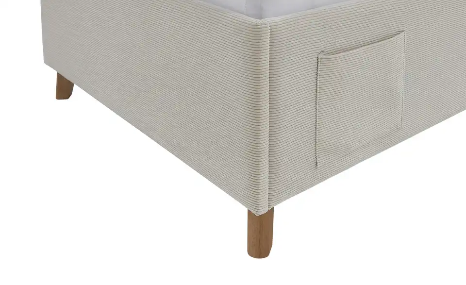 Polsterbett in Cord, Detailansicht