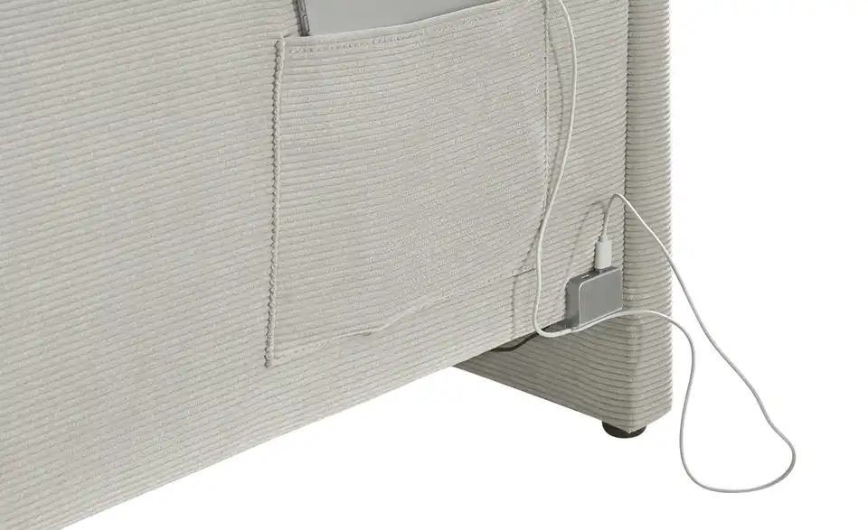 Polsterbett in Cord, Detailansicht