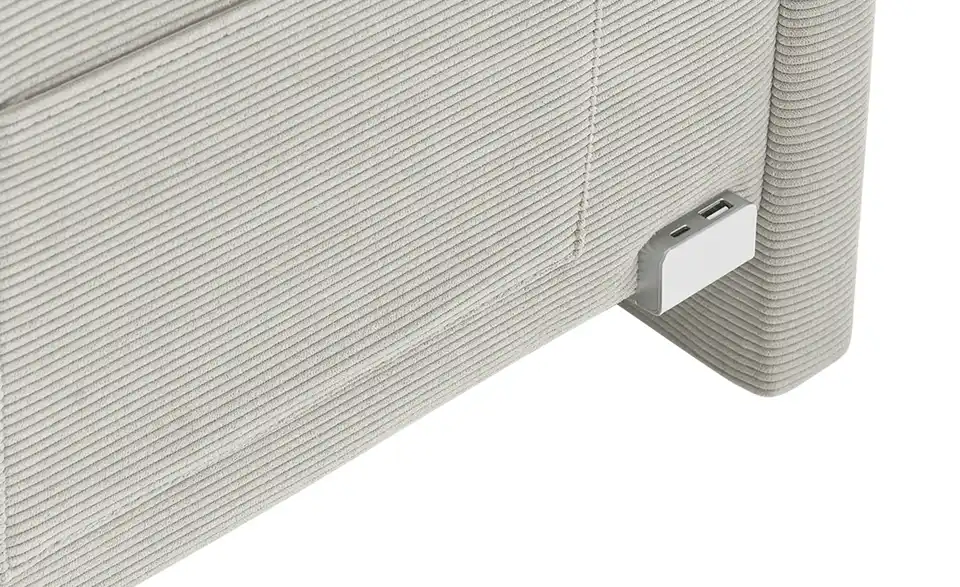 Polsterbett in Cord, Detailansicht