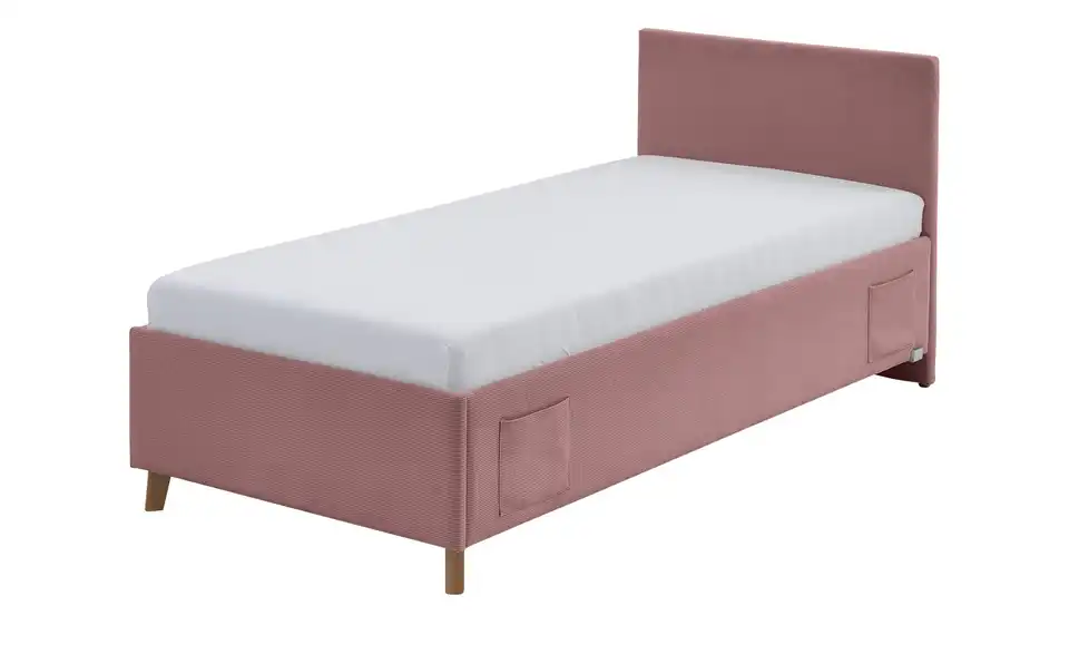 Polsterbett in Cord, Perspektive