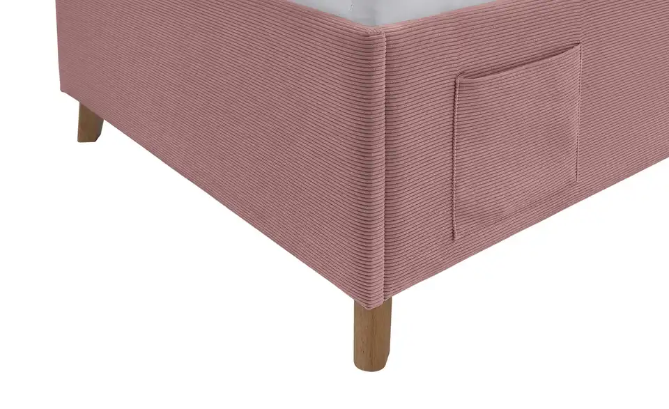Polsterbett in Cord, Detailansicht