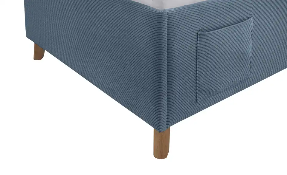 Polsterbett in Cord, Detailansicht
