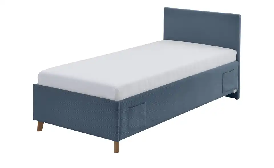 Polsterbett in Cord, Perspektive