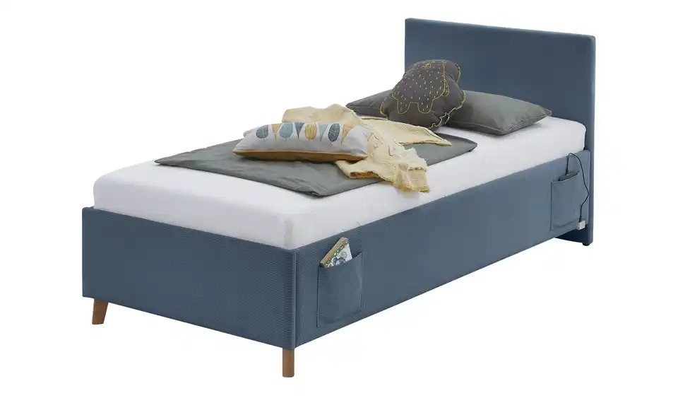 Polsterbett in Cord, Perspektive