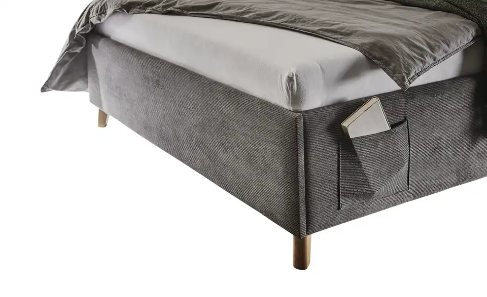Polsterbett in Cord, Detailansicht