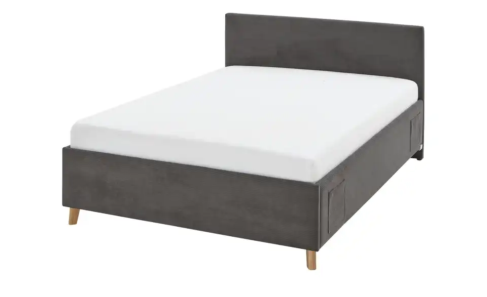 Polsterbett in Cord, Perspektive