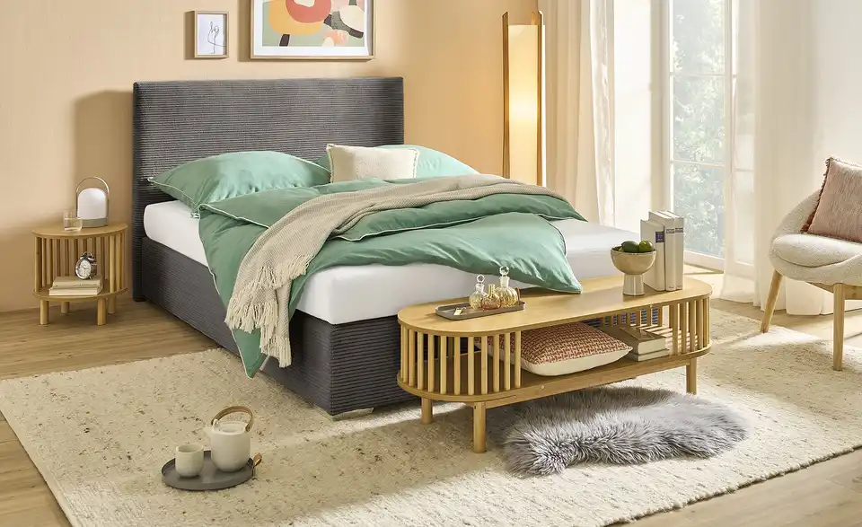 Boxbett Cord, Härtegrad H3, 140x200 cm, in Wohnsituation