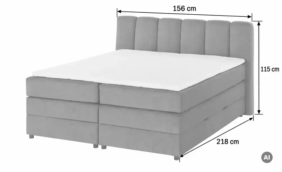 Boxspringbett mit Bettkasten, Detailansicht