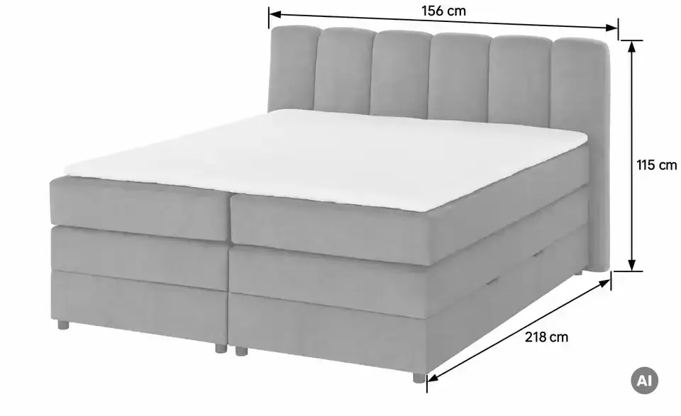 Boxspringbett mit Bettkasten, Detailansicht
