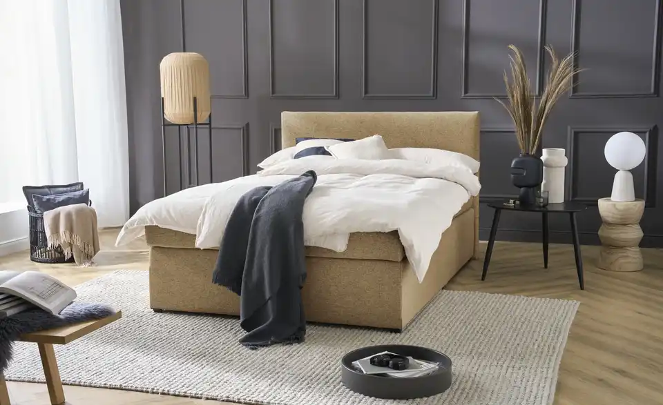 Boxspringbett mit Matratze und Topper, H3, Perspektive