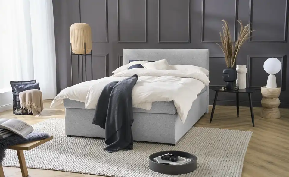 Boxspringbett mit Matratze und Topper, H3, Perspektive