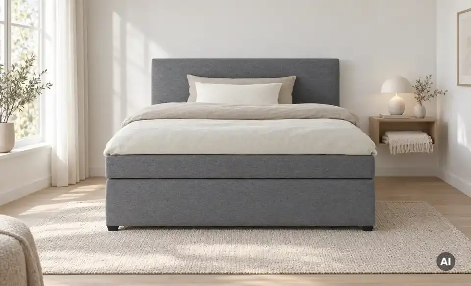 Boxspringbett mit Matratze und Topper, H3, in Wohnsituation
