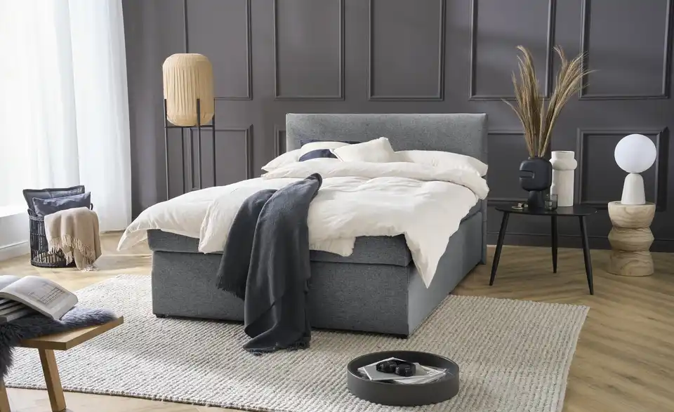 Boxspringbett mit Matratze und Topper, H3, Perspektive