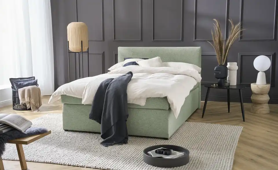 Boxspringbett mit Matratze und Topper, H3, Perspektive